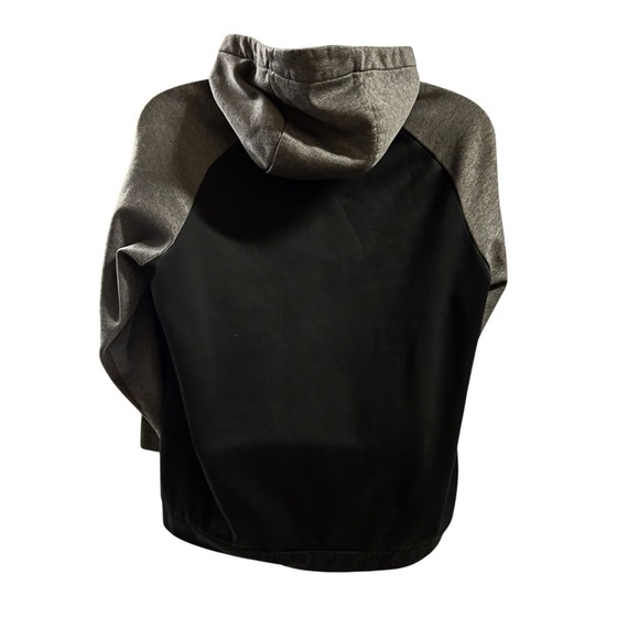 Nike Therma-FIT Pullover Hoodie Black Gray Big Swoosh Raglan Large 931991-010 - Picture 3 of 7